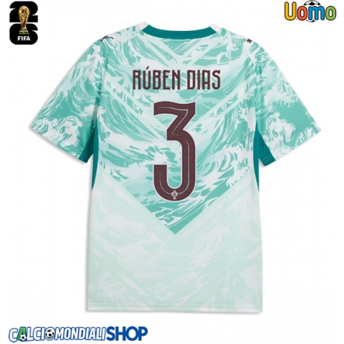 Maglie da calcio Portogallo Ruben Dias #3 Seconda Maglia Mondiali 2026  Manica Corta